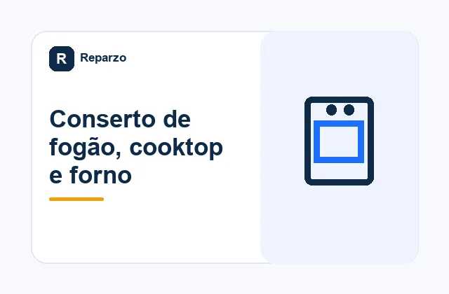 Ilustração editorial do serviço de conserto de fogão, cooktop e forno